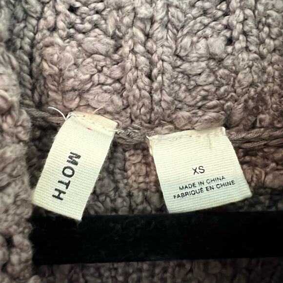 Moth Women's Loose Knit Chunky Turtleneck Sweater Taupe Brown Size XS - Picture 4 of 8